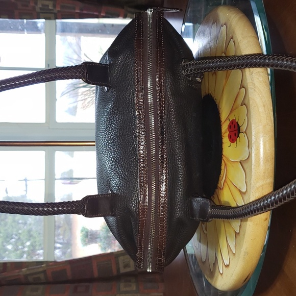 FF 💘🖤💘 BRIGHTON HOBO VINTAGE PEBBLED & CROC LEATHER SHOULDER PURSE BAG - Picture 9 of 14